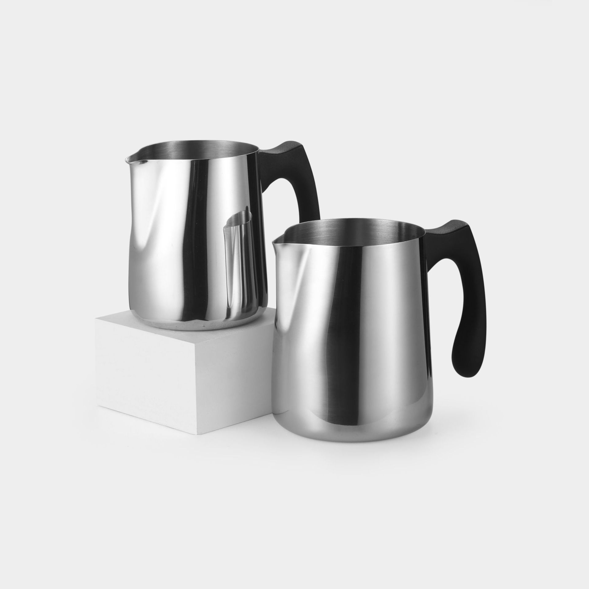 Cross-border e-commerce plastic black handle coffee latte cup stainless steel latte cup wax melting cup
