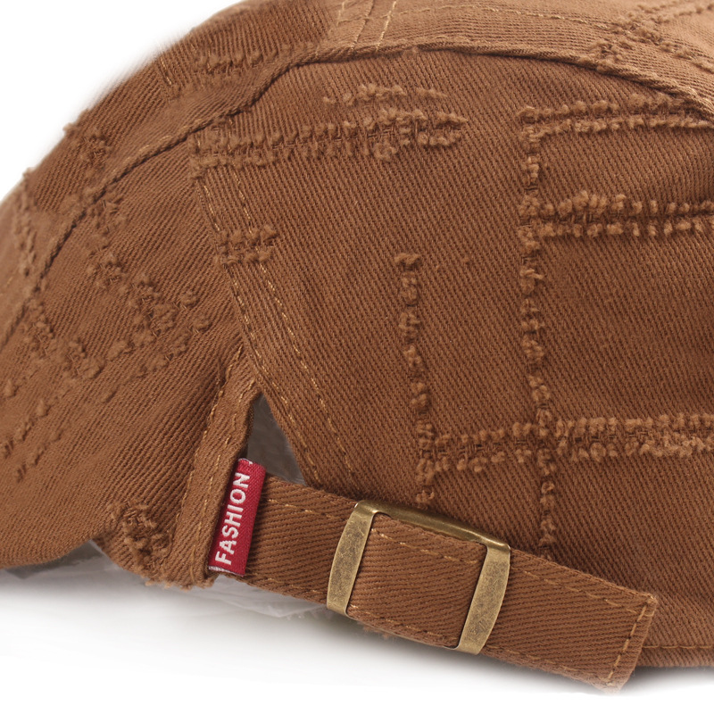 Ripped peaked cap hombres y mujeres apenado boina vintage sombrero artístico juventud hacia adelante sombrero internet celebridad peaked cap