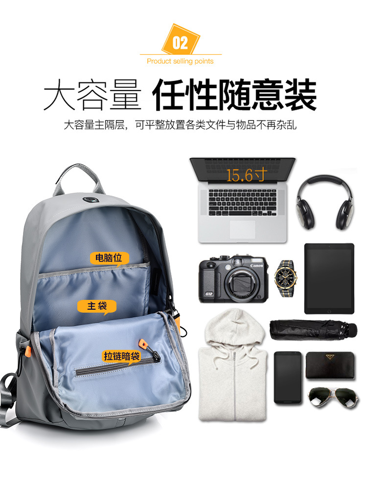 Mochila para hombre, ligera, de gran capacidad, bolso de viaje moderno para estudiantes universitarios, bolso informal de color sólido para computadora, venta al por mayor para hombres