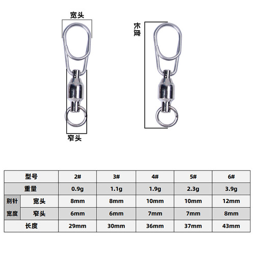Deep-sea iron plate eight-figure ring sea fishing pin high-speed bearing swivel quick-hang double-turn iron plate bait connector accessories