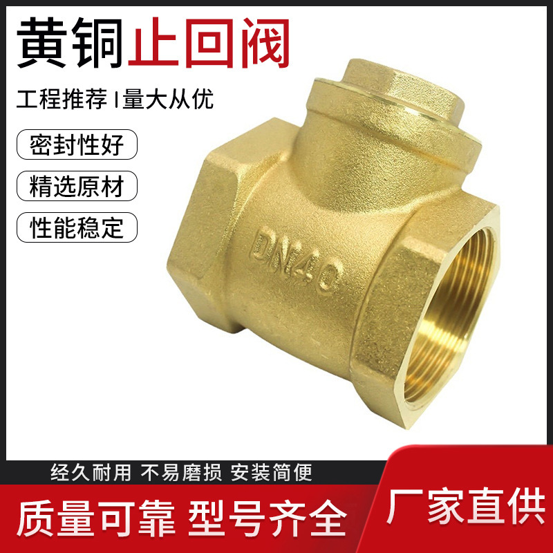 Water Meter Water Pipe Horizontal Copper Check Valve Dn15 Pipe 20 One-Way Valve 25 Water 4 Points 6 Points 1 Inch 32 Water Pump 40 50