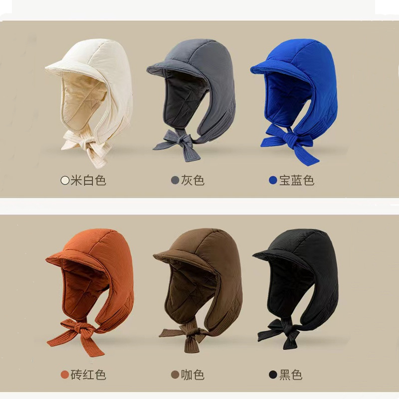 겨울철 보온 패딩 집게 면 뇌봉 모자 여성 방풍 가후 귀 보호대 벨트 라이딩
