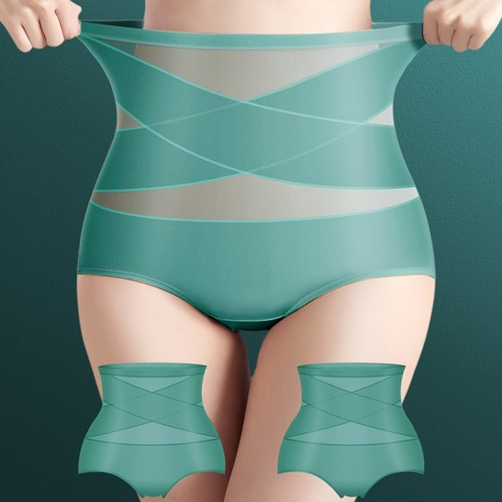 Amazon Cross-border Explosive Shaping Pants Cross Ice Silk High Waist Belly Tinting Panties Women Thin Hip Breathable temu