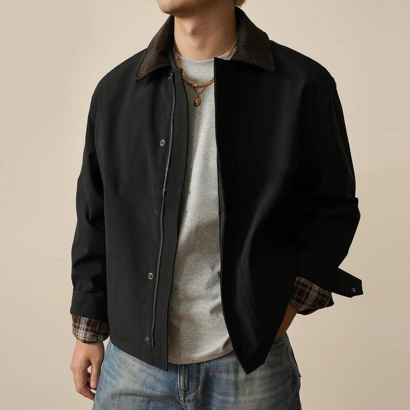 Zonjvnn Hunter Jacket Barn Style Workwear Corduroy Vintage Distressed Autumn/Winter New Men's