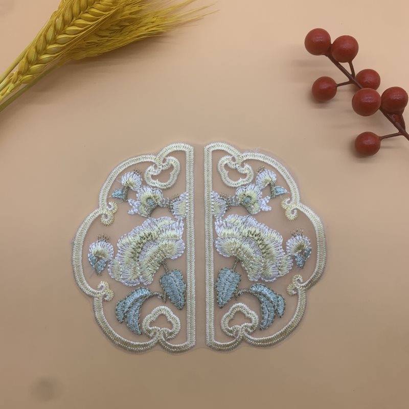 需自缝民族风对开圆形贴布刺绣衣服图案新中式绣花小补丁装饰