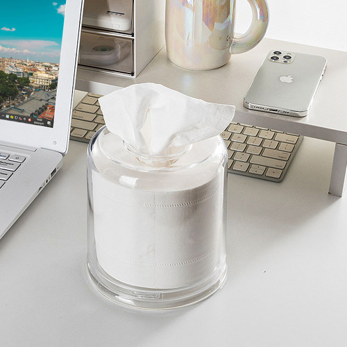 Transparent tissue box creative living room desktop cute napkin storage box multi-functional household acrylic tissue box
