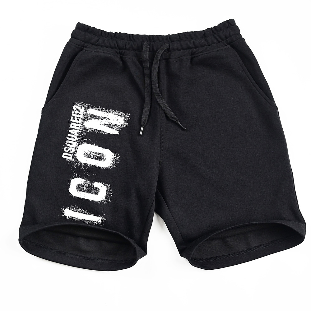Icon European and American Trendy Brand Spring and Summer Versatile Pants Running Basketball Pants Retro Black American Casual Men's Shorts