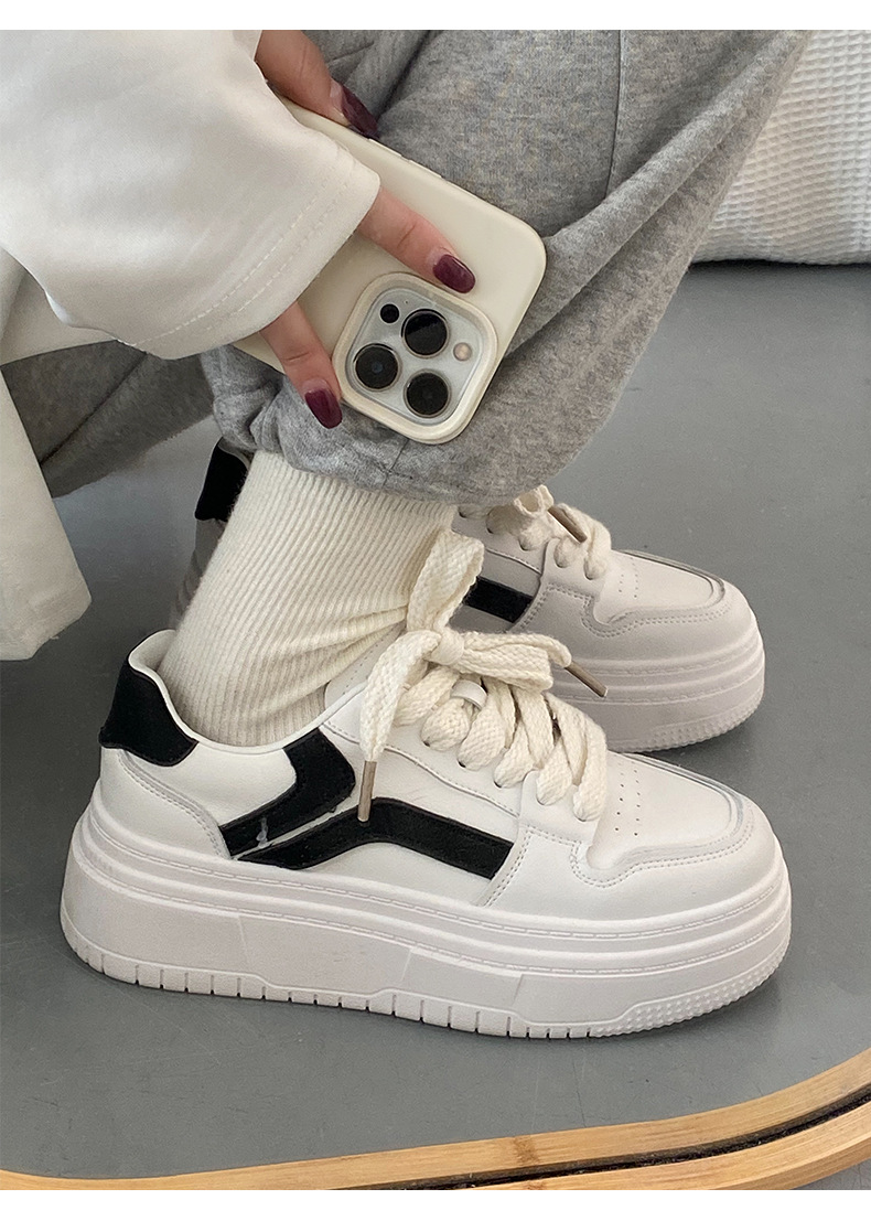 Queen Fan – chaussures de sport à semelles épaisses pour femmes, petites chaussures blanches, Style coréen, Cool Board, pour étudiantes, nouvelle collection automne/hiver 2022_voghion.com