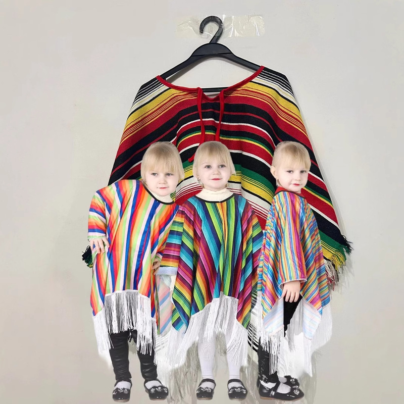 Foreign Trade Original cosplay Holiday Party Mexican Clothing Mexican Color Cloak Ethnic Clothing
