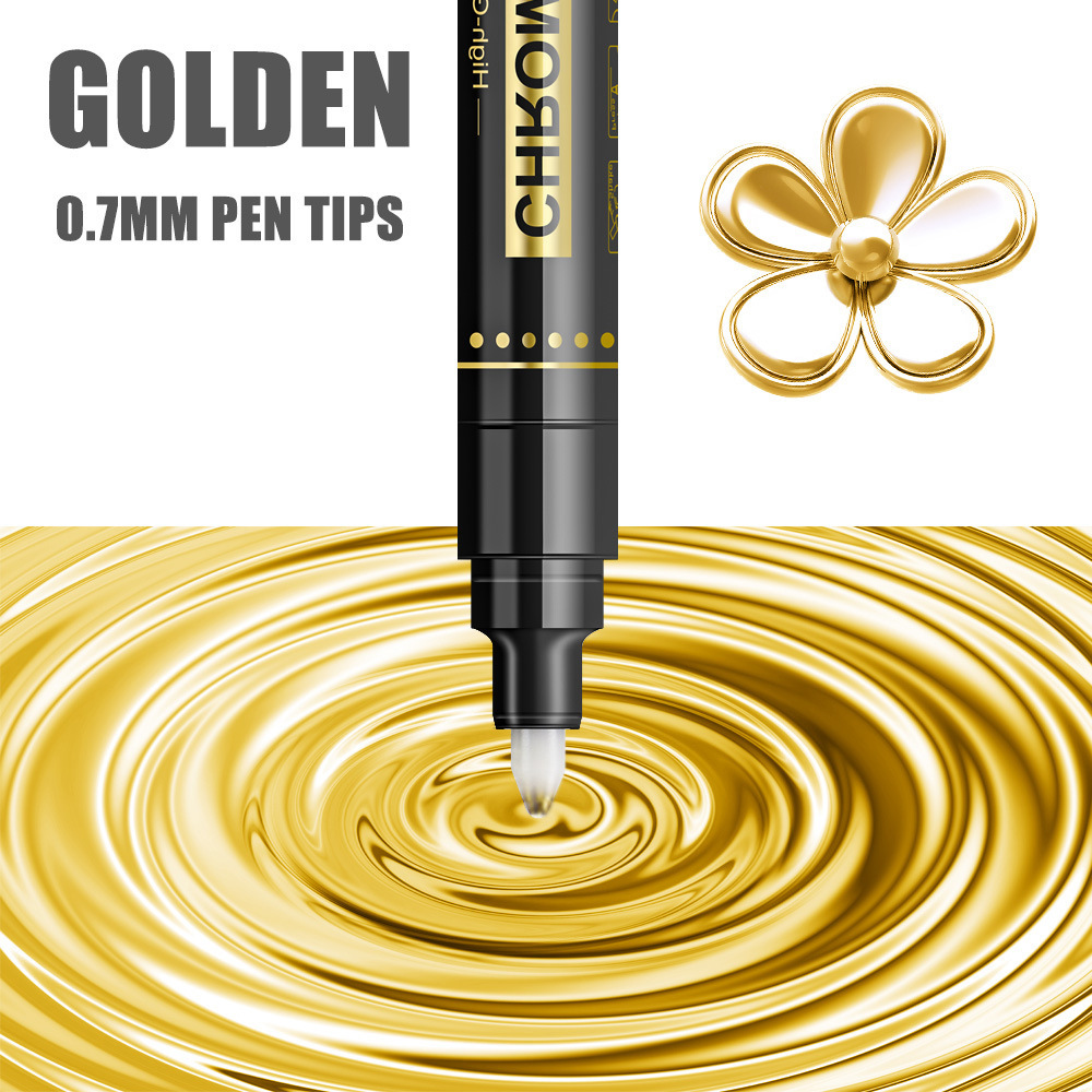 Espejo de 0,7 mm bolígrafo de pintura de oro bolígrafo de cromado bolígrafo de pintura de color modelo de bolígrafo de marca