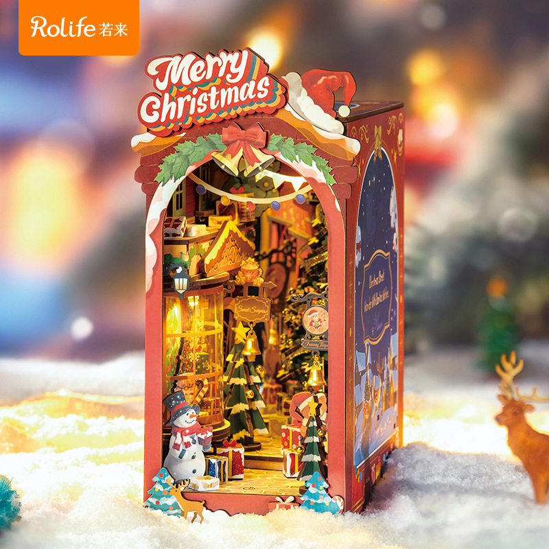 Rollife Ruo Lai Street View Set Book Li Diy House Book Room Secret Land Escritorio Decoración Juguetes Regalo de cumpleaños