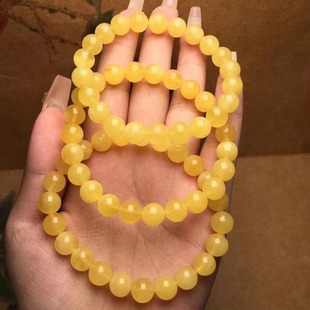 Natural Beeswax Russian Material Bracelet Chicken Fat Yellow Waxy Rich Single Circle Bracelet Ketang Jewelry Origin and Supply Wholesale