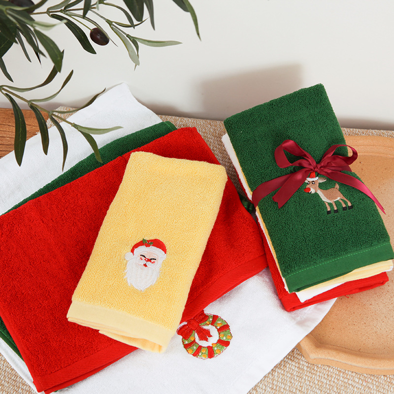コットンクリスマスタオルギフトタオルサンタクロースクリエイティブギフトセット子供用洗面タオル共同購入|undefined