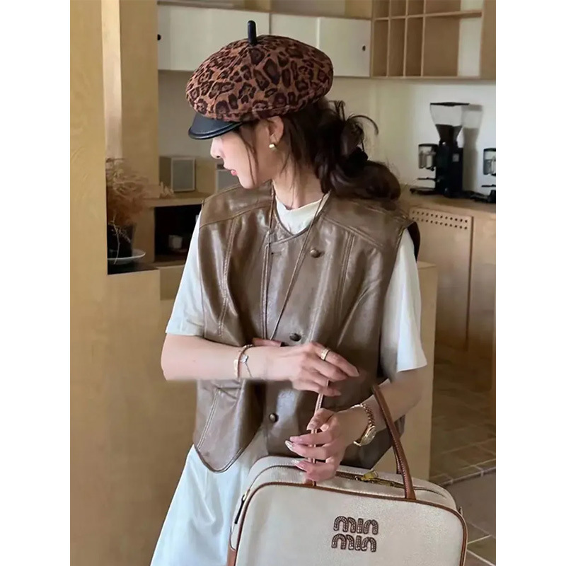 不规则马甲女2025年秋季新款韩版短款无袖背心休闲皮马夹外套上衣|undefined