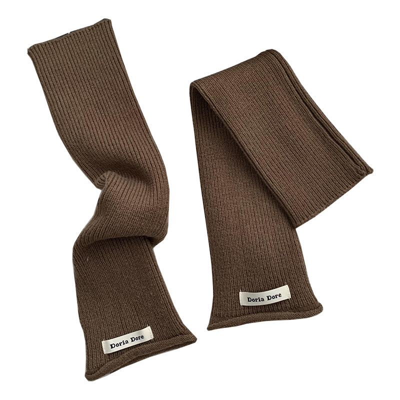 Guantes de manga de lana de punto de color sólido rosa de dopamina para niñas alargadas otoño y invierno versátiles estudiantes pila manga