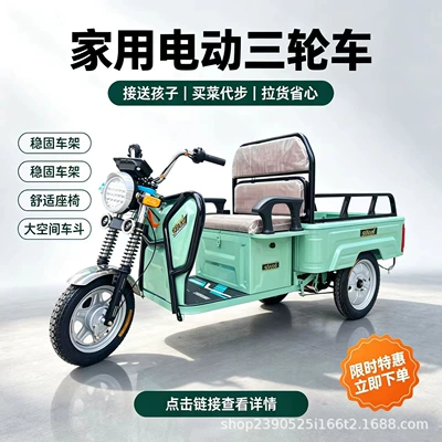 Exportable household electric tricycle for the elderly, dual-purpose for passenger and cargo, two-seater electric vehicle for transporting children (Elektrikli qolf avtomobilləri) - bare-bike-battery-not-included