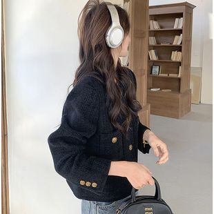 Black French Style Chanel Style Coat Women's 2025 Spring and Autumn New High-end Super Good-looking Socialite Elegant Short Top
