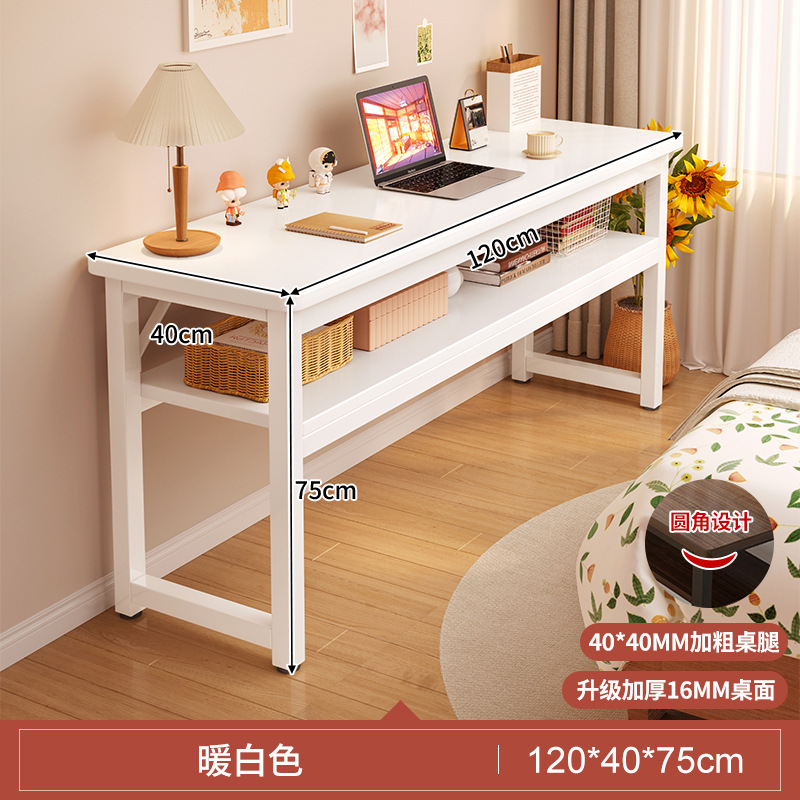 [업그레이드 된 두꺼운 철제 프레임과 두꺼워진 데스크탑] 더블 레이어 따뜻한 흰색 120CM [안전한 둥근 모서리] 안정적이고 흔들리지 않음