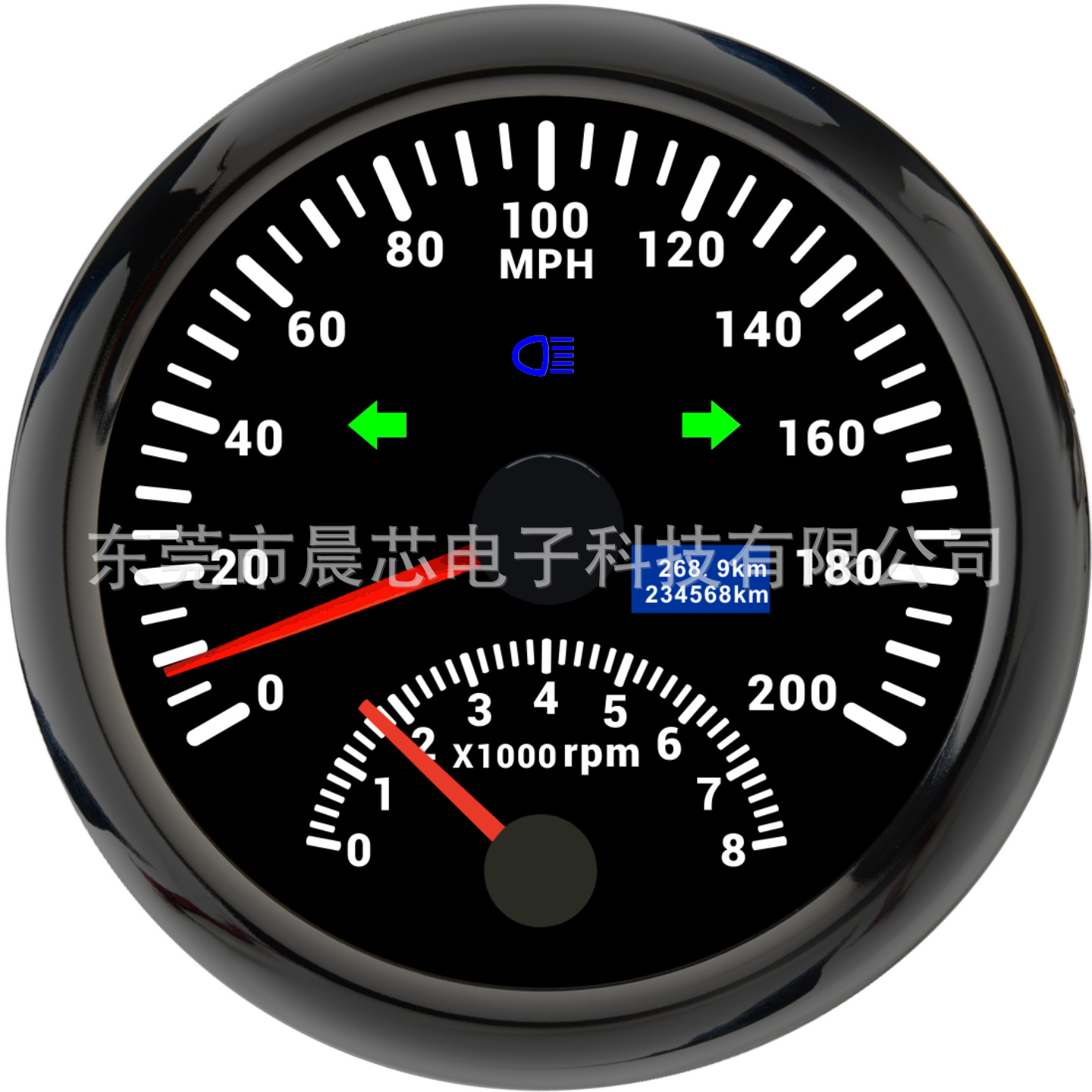 automobile instrument: Motuoche Motorcycle GPS - cx8193b-black-dial-black-cover-200mph