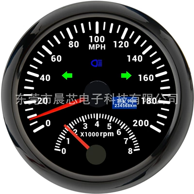 automobile instrument: and Car Tachometer Speedometer - cx8193b-black-plate-black-cover-200mph