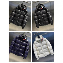 跨境蒙家冬季欧货连帽纯色棉服男士休闲简约百搭时尚外套青年街潮
