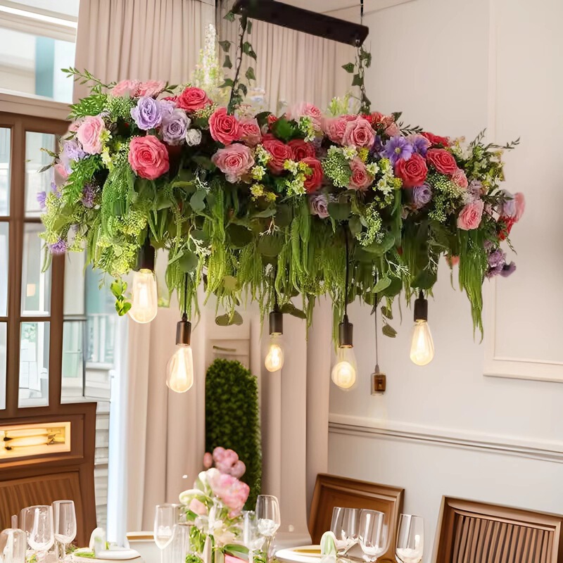 Restaurant Lights, Long Strip Green Plant Lights, Window Sunlight Room Floral Art, Dining Table, Courtyard Artificial Plant Decoration, Indoor Hanging Lights Restaurant Lights, Long Strip Green Plant Lights, Window Sunlight Room Floral Art, Dining Table, Courtyard Artificial Plant Decoration, Indoor Hanging Lights