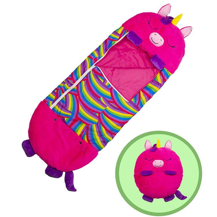 Colcha plegable antipatada unida para niños cartón de dibujos animados bolsa de dormir en stock almohada de animales