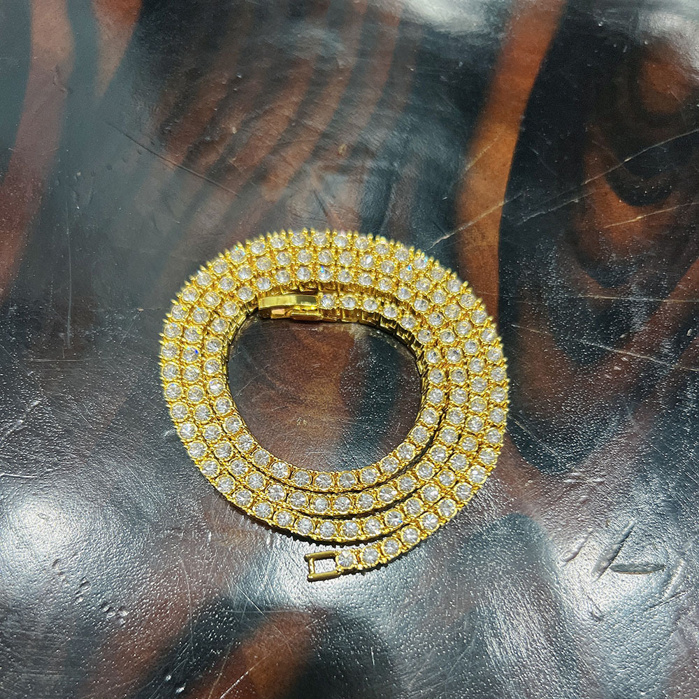 Collar de tenis de 3, 4 y 5 mm con incrustaciones de joyería de alta gama, cadena de aleación para hombre y mujer, collar largo con diseño de poni.