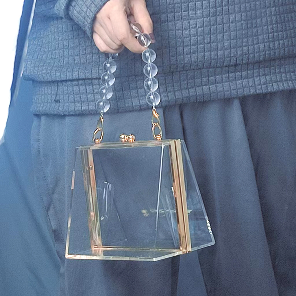 469g Weight Lock clasp Closure Type Top Handle Strap Type Evening Bag Bags Type Holiday, Party Occasion Acrylic Material Solid Color Pattern All Seasons Season Women's Gender Vintage Style Style Square Shape Small Size Women's Small Arylic Solid Color Vintage Style Square Lock Clasp Evening Bag 11