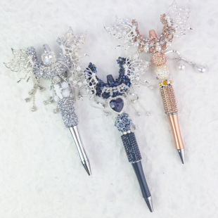 Moe Grain Pen Handmade diy Live Selling Trendy Play Heavy Worker Beaded Pen Butterfly Wings Moon Boat Transfer Pen
