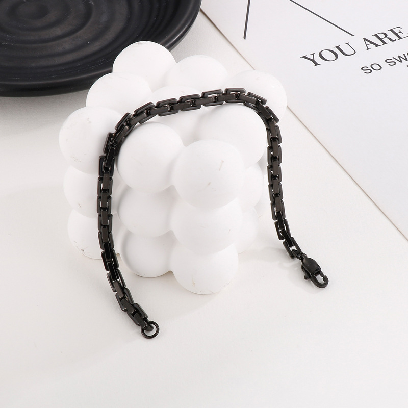 1 Piece Quantity Titanium Steel Hip-Hop Geometric Plating Bracelets Necklace