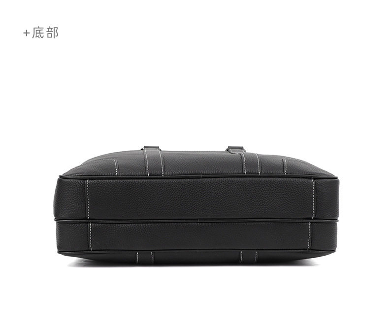 Cặp công sở da bò lớp đầu khóa kéo đôi, túi xách tay nam đựng laptop 14 inch dung lượng lớn, có dây đeo vai 38×11×28 cm — đen chi tiết 17