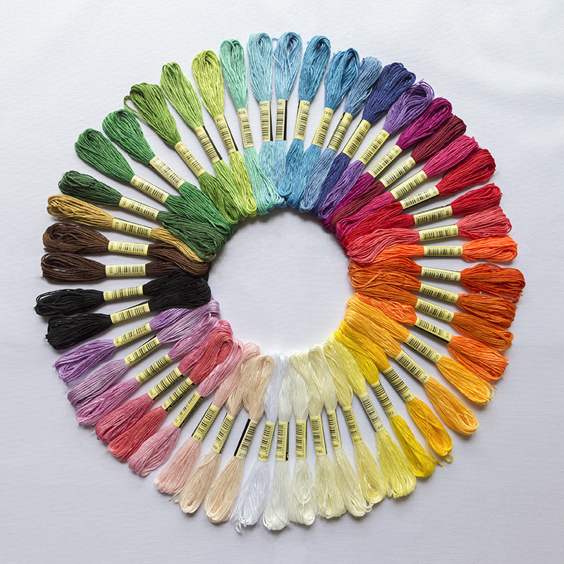 メーカー卸売り十字刺繍糸8メートル6株10/12/24/50/100/447色ポリエステル刺繍糸刺繍糸|undefined