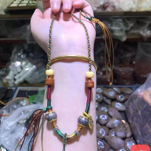 Wholesale Tibetan heavy industry hand-woven necklace rope beeswax and jade thangka universal pendant rope women's and men's jewelry rope