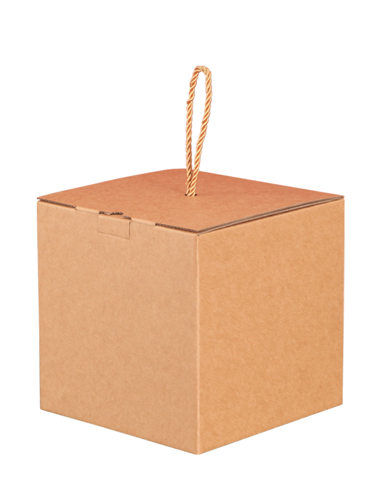 Caja de embalaje de papel corrugado kraft cuadrado caja de regalo de té caja de embalaje exterior caja de regalo kraft portátil caja vacía