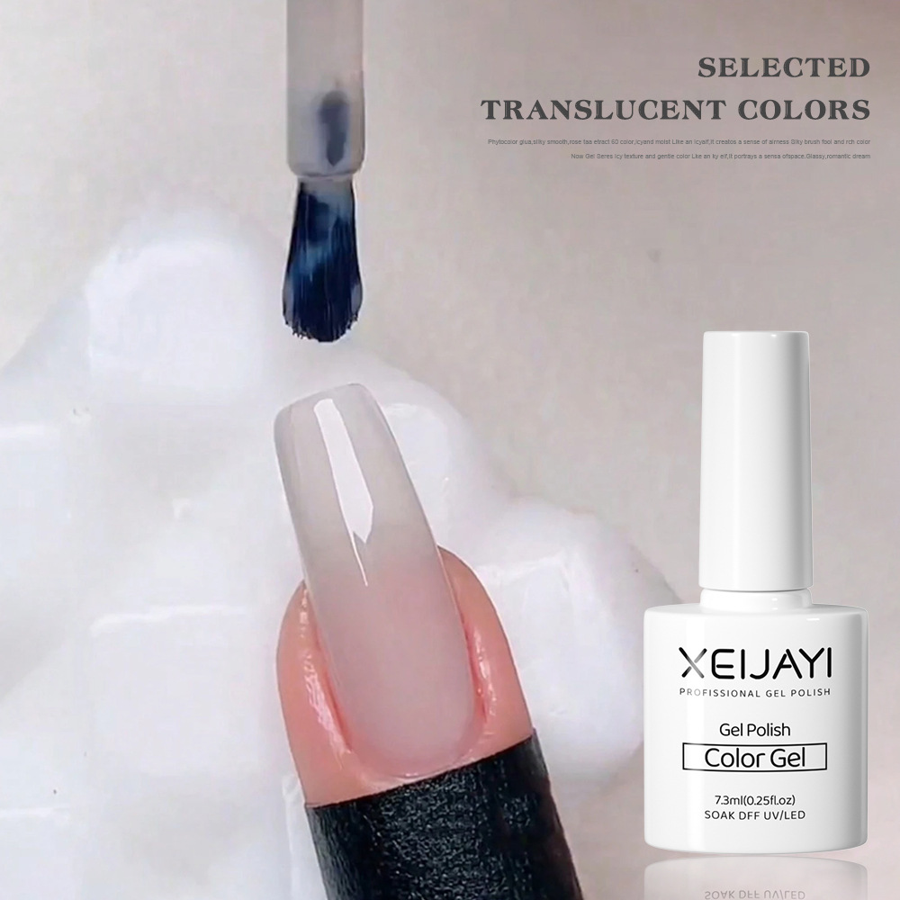 Juego de Esmalte de Uñas Gel Traslúcido de Verano de 5 Colores Secado Rápido