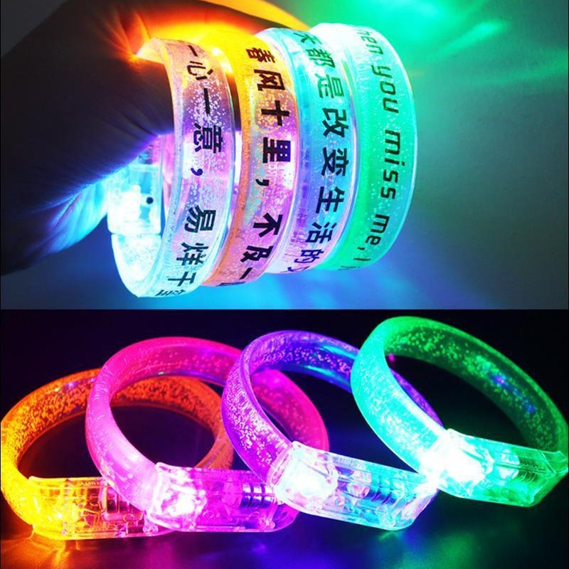 Pulsera LED Acrílica, Pulsera Luminosa Fluorescente para Conciertos, Accesorios para Animar, Pulsera Brillante Personalizada