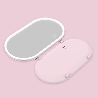 Sun visor rearview mirror light stepless dimming Macaron color - pink