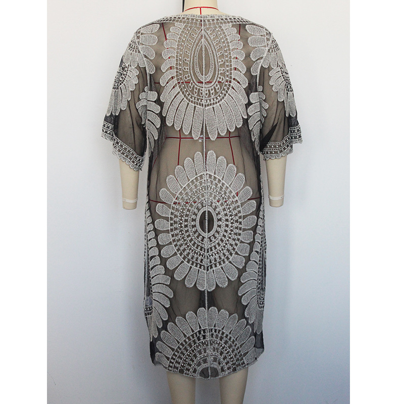 Womenu0027S Retro Solid Color Polyester Cover Ups 1 Piece