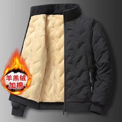 大きいサイズの超音波子羊の綿服の男性の保温とベルベットの厚い綿服のカジュアルなゆったりしたコートの綿入れのクロスボーダー