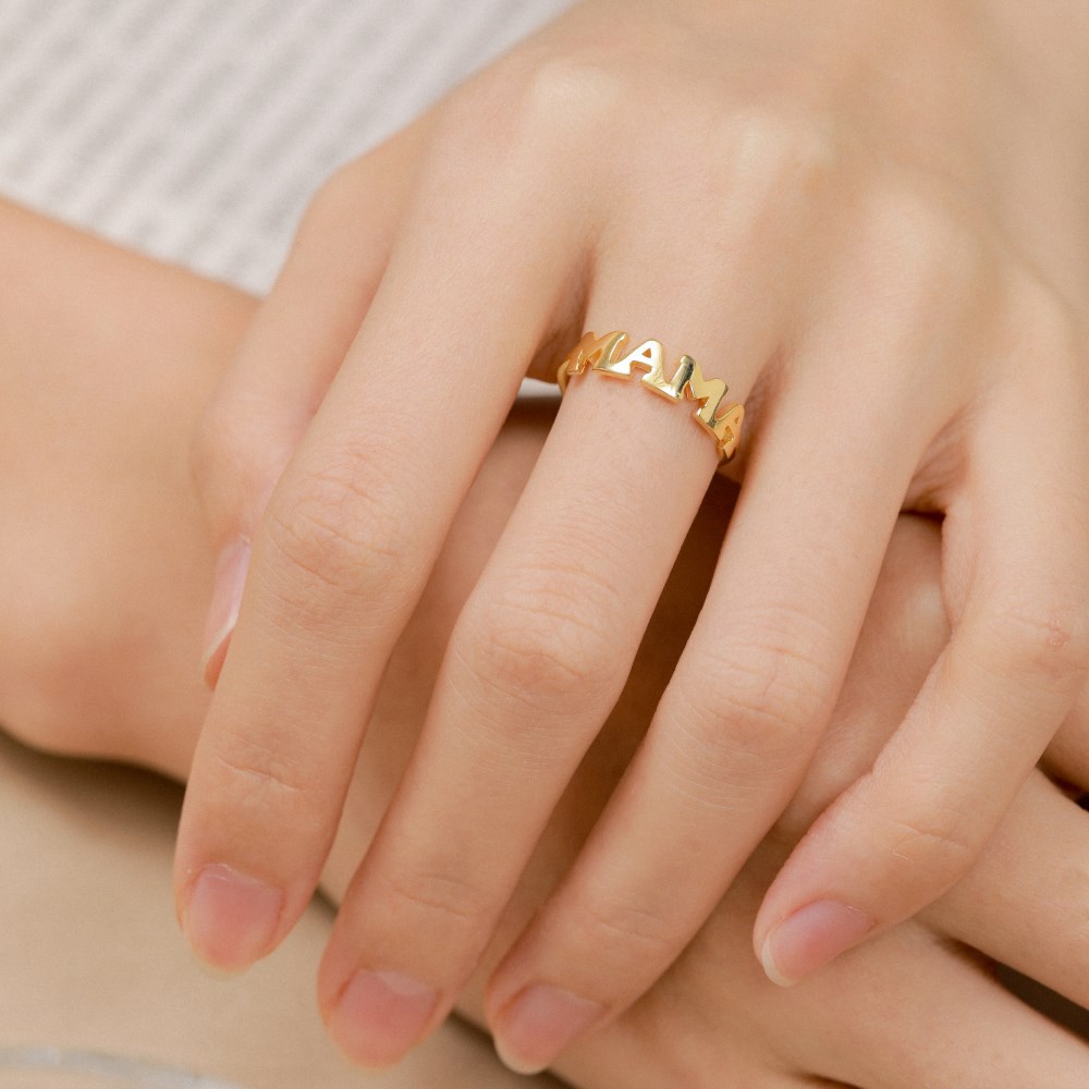 Simple Style Letter Silver Plating Open Ring 1 Piece