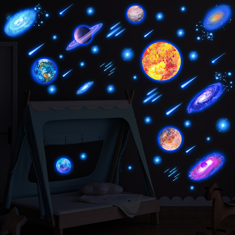 カラフルな太陽系ブラックホール星空発光蛍光ステッカー絵画子供部屋の寝室の天井美化装飾|undefined