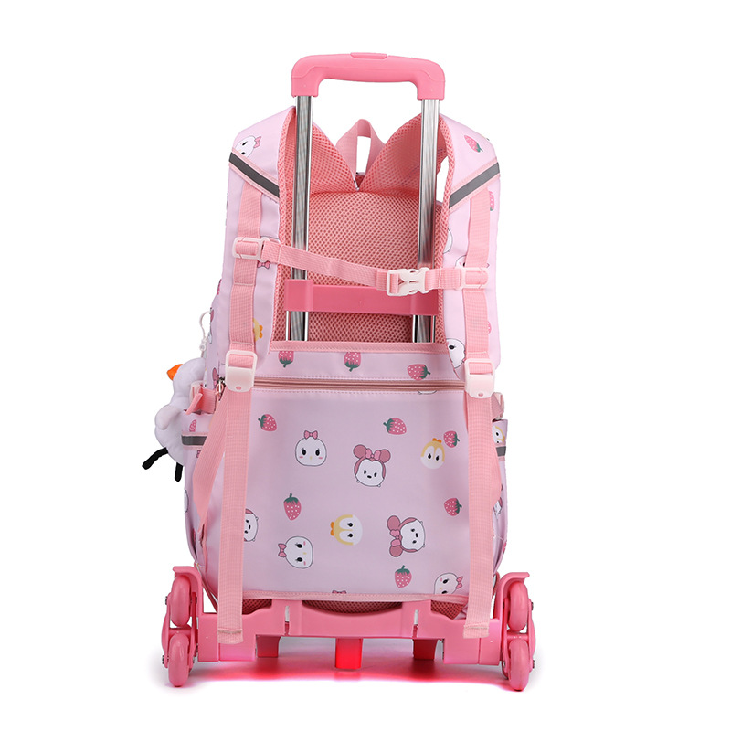 2022 nuevo grado 3-6 escuela primaria mochila de las niñas color de contraste cielo estrellado impresión mochila de la carretilla de los hombres