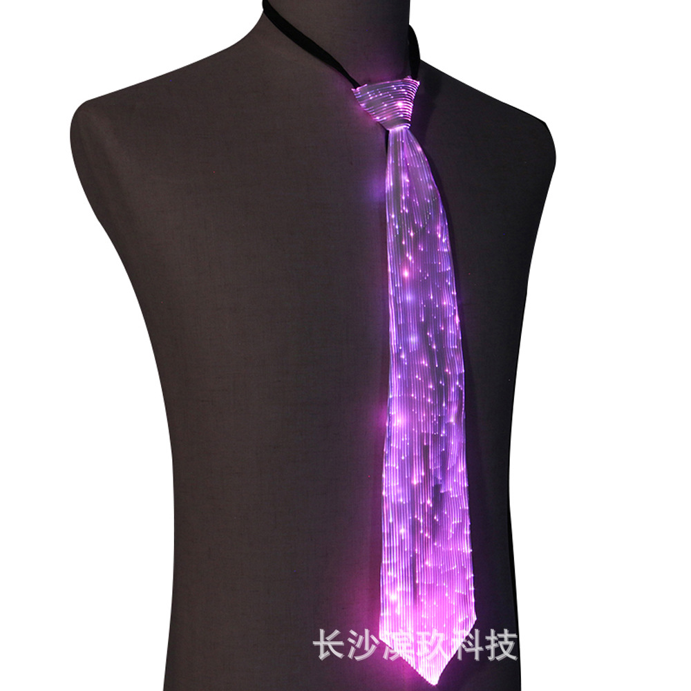 Amazonas de moda LED luminoso fibra óptica corbata atmósfera corbata Bungee noche bar luminoso corbata atmósfera danza