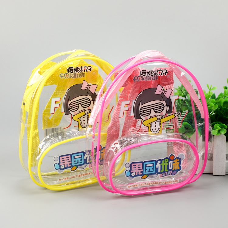 PVC果冻背包袋子透明袋糖果包装袋可印logo双肩包装袋