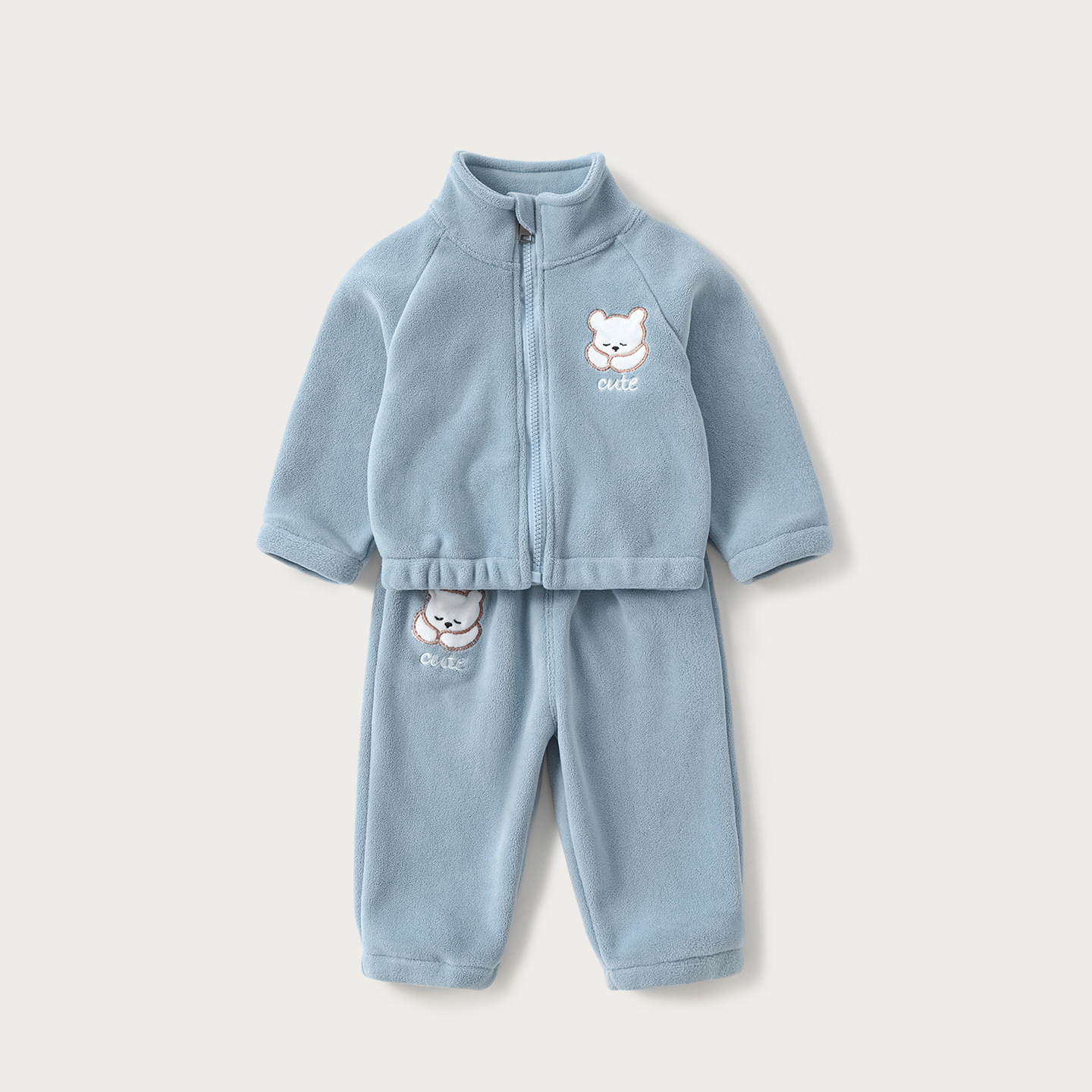 Paquete de calentamiento para bebés otoño y invierno para niños de un año de edad con un conjunto de dos piezas de ropa de invierno para niños y niñas. image 9