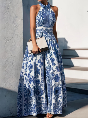 S 91511 Floral Print Long Dress 印花连衣裙