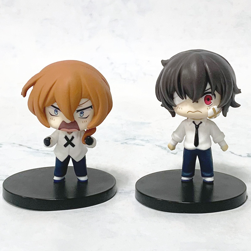 Anime Bungo Stray Dogs Series 14-Year-Old Q Version Dazai Osamu Nakahara Chuuya Hand-Painted Figurine Desktop Car Ornament Anime Bungo Stray Dogs Series 14-Year-Old Q Version Dazai Osamu Nakahara Chuuya Hand-Painted Figurine Desktop Car Ornament