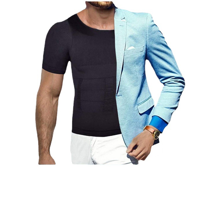 Corsetto modellante da uomo a maniche corte, corsetto da uomo, corsetto per la tinta della pancia, snellente da uomo a maniche corte, slim n lift_voghion.com