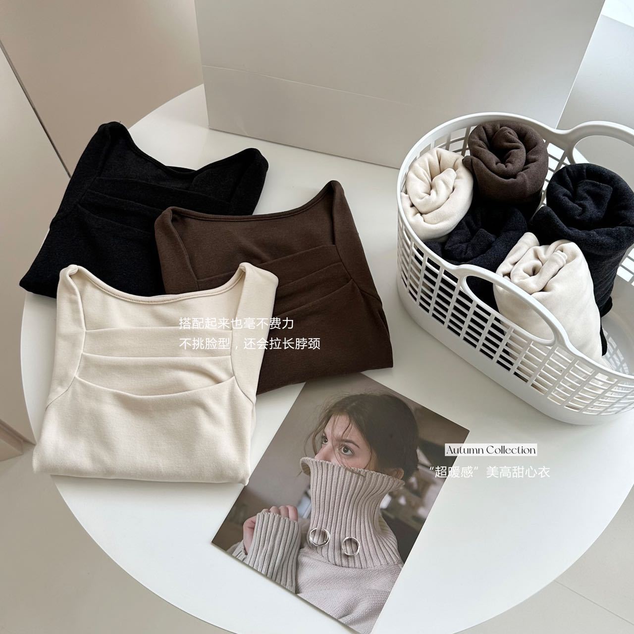 Fenanfu 2023 nueva ropa dulce súper cálida cuello cuadrado plisado camisa de fondo caliente cintura-apretado todas las mujeres
